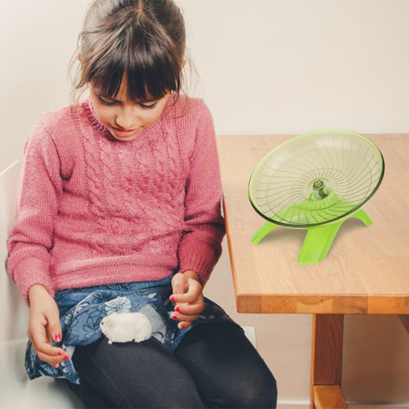Reshiho Hamster Wheel Flying Saucer Silent Exercise Wheel Running Wheel for Hamsters, Gerbils, Mice and Other Small Pets, Silent Hamster Running Wheel (Green) - Image 3